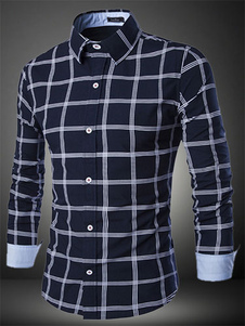 Chemise en coton à carreaux manches longues