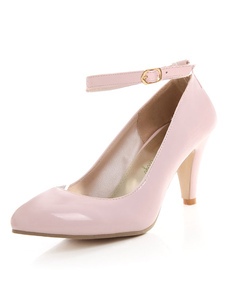 Escarpins à talons aigus en PU ruban aux chevilles