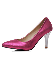 Escarpins à bout pointu et talons cônes Paillette talons couverts