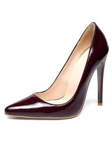 Escarpins à bout pointu et talons aigus en PU talons couverts