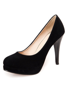 Escarpins à plateforme à talons aigus en micro daim talons couverts