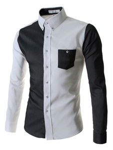 Chemise casual en coton manches longues