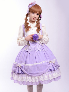 Robe lolita en chiffon lavande avec noeud Jolie