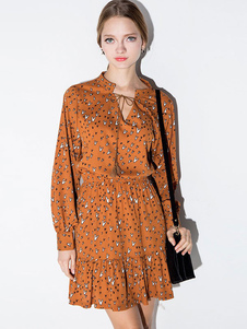 Robe skater en polyester multicolore impression