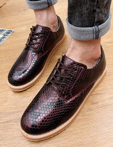 Chaussures ascenseur de qualité en PU à motif serpent