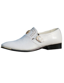 Chaussures homme en PU blanc unicolore