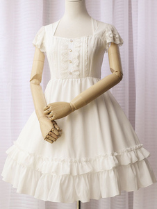 Robe lolita en chiffon blanche Jolie