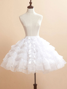 Jupe lolita blanche Jolie en organza avec noeud