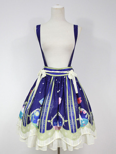 Robe à bretelles lolita séduisante en chiffon impression