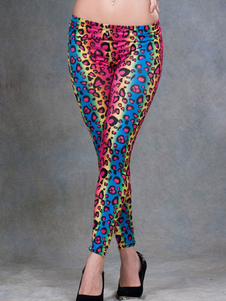 Leggings pour femmes multicolores à motif léopard