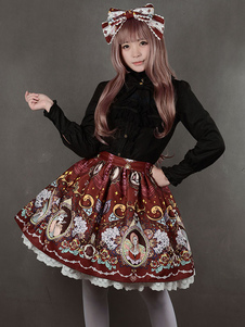 Jupe lolita séduisante rétro synthétique impression