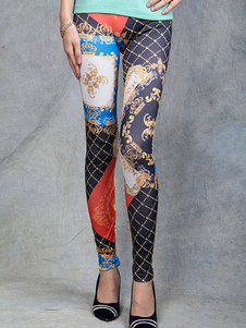 Leggings pour femmes multicolores multicolore imprimé fleuris