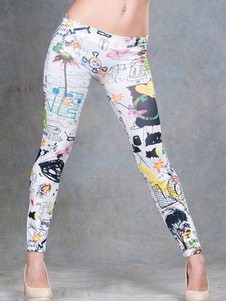 Leggings féminins multicolores multicolore imprimé fleuris