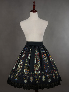 Jupe lolita séduisante rétro synthétique impression