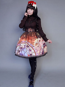 Jupe lolita parfaite rétro synthétique impression