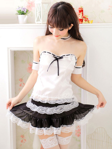 White s'incline Corset Lolita dentelle pour femmes
