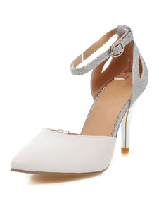 Bracelet de cheville deux tons PU a souligné Toe talons pour femmes