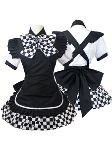 Halloween noir & blanc Plaids arcs Polyester servante Français Costume pour femmes