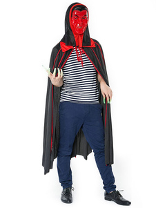 Manteau Polyester Halloween Vampire Hooded noir & rouge pour hommes & femmes