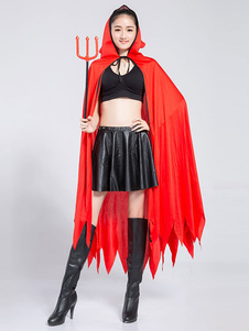 Manteau Polyester Halloween Vampire en escalier à capuchon rouge pour hommes & femmes