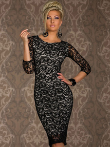 Impression dentelle Bodycon Club Sexy robe pour femmes