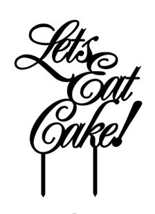 Lettres noires forme en relief Wedding Cake Topper