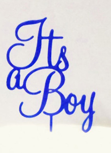 Lettres bleues en relief Wedding Cake Topper