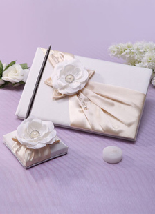 3D Chic Ivoire fleurs stylos et livres de mariage