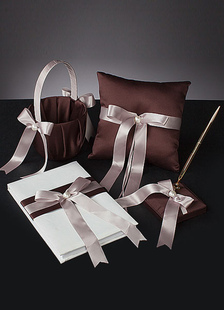 Brown s'incline rubans Set Collection fleurs de mariage