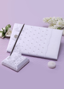 Stylos et livres de mariage perlée Ivoire