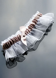 Boucles or Tulle mariage jarretière pour femmes