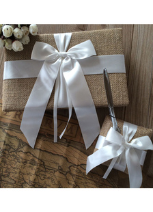 Rubans d'arcs Ivoire mariage livres et stylos