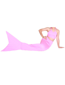 Lumière rose Lycra Spandex queue sirène animaux Zentai