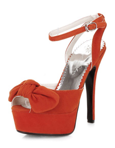 Orange s'incline Peep Toe plateforme sandales pour femmes