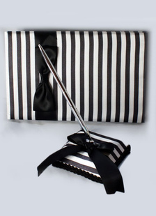 Arcs de rayures deux tons mariage livres et stylos