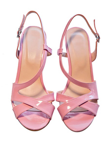 Rose Peep Toe PU sandales pour femmes