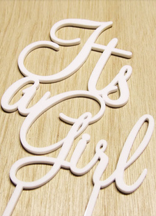 Blanc lettres en relief Wedding Cake Topper