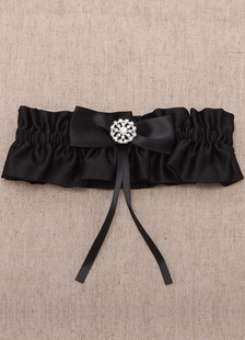 Arcs noirs perlé jarretière de mariée Polyester pour les femmes