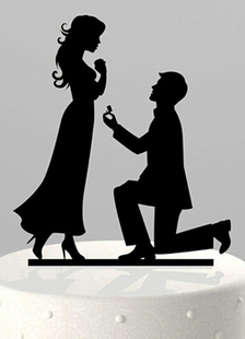 Proposition noir motif gaufré Wedding Cake Topper