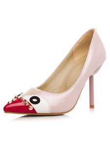 Multicolores Rivets PU a souligné Toe des talons hauts pour femmes
