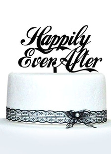 Lettres noires forme en relief Wedding Cake Topper