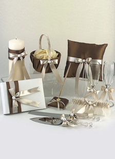 Chocolat s'incline rubans Set Collection fleurs de mariage