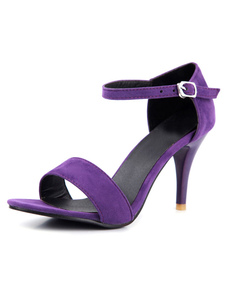 Violet tendance monogramme Suede robe sandales pour femmes