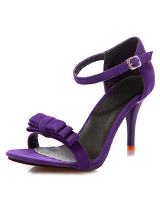 Violet boucles Suède Micro robe sandales pour femmes