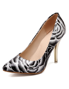 Imprimer deux tons PU a souligné Toe des talons hauts pour femmes