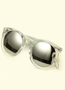 Lunettes de soleil plastique cadre rond bicolore