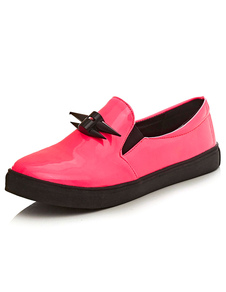 Deux tons PU a souligné Toe Wedge bottes pour femmes