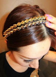 Bandeau en alliage or Rivets pour femmes