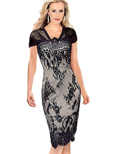 Multicolor Polyester Chic Bodycon robe imprimée pour les femmes