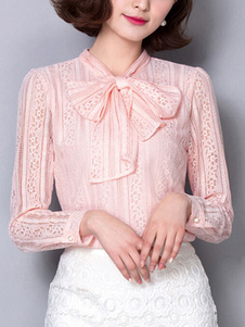 Arcs roses dentelle Blouse tendance pour les femmes